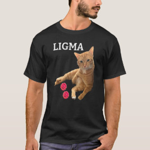 Camiseta Gato Fofo com brinquedos piada Ligma