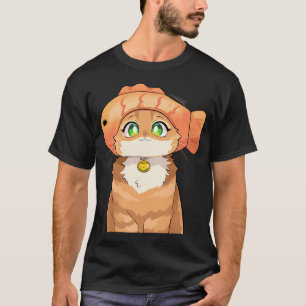 Camiseta Gato Fofo com Chapéu de Peixe