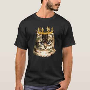 Camiseta Gato Fofo Com Coroa Rainha Para Arte De Gatinho Ki