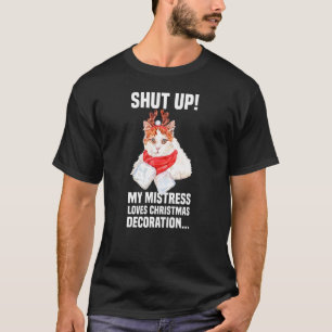 Camiseta Gato Fofo com Fantasia de Rena Calado Decoração