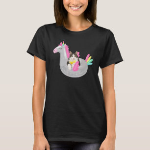Camiseta Gato Fofo Com Kit De Flutuação De Margarida E Unic