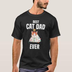 Camiseta Gato fofo com luzes de fada Melhor Pai de Gato de