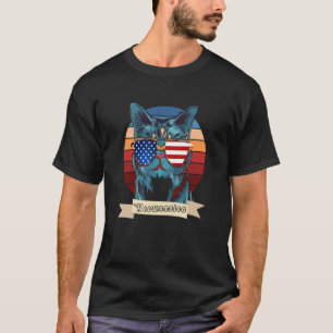Camiseta Gato Fofo com óculos de sol americanos Moewrrica  