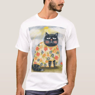 Camiseta gato fofo com olhos azuis