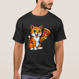 Camiseta Gato Fofo Comendo Pizza