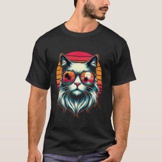 Camiseta gato fofo cortado Felicidade para homens mulheres