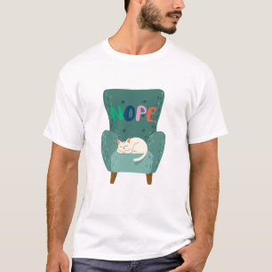 Camiseta Gato Fofo Dormindo Design de Humor Preguiçoso