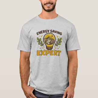 Camiseta Gato Fofo Dormindo Especialista em Economia de Ene
