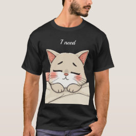 Camiseta Gato Fofo Dormindo Preciso de uma Soneca Arte Kawa