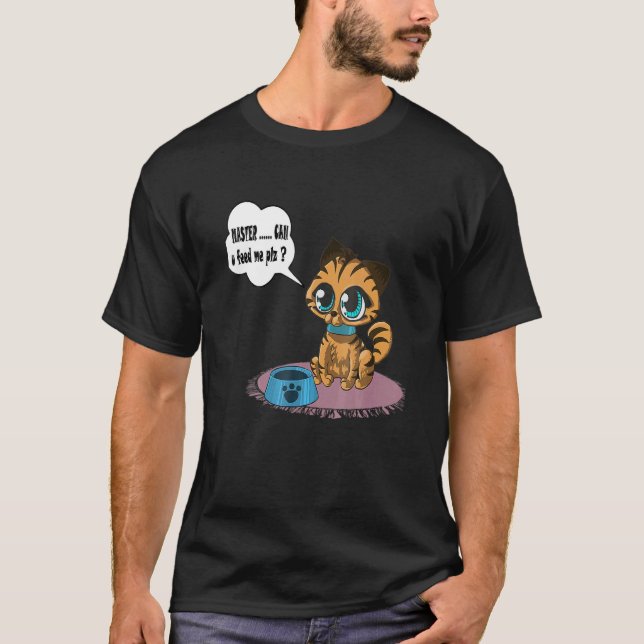 Camiseta Gato Fofo E Gato Quer Que Você O Alimente (Frente)