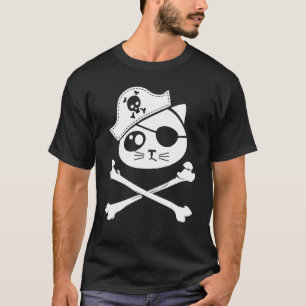 Camiseta Gato Fofo e Pirata Infantil