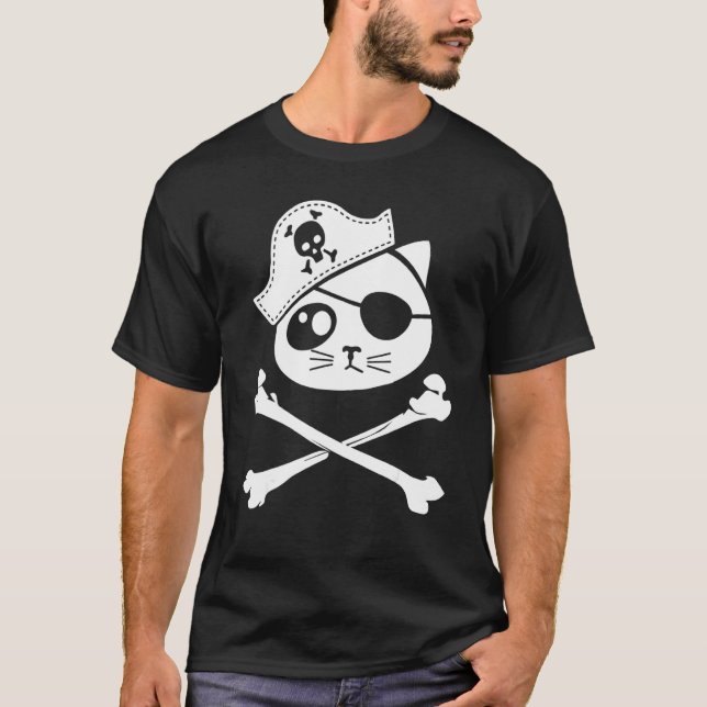 Camiseta Gato Fofo e Pirata Infantil (Frente)