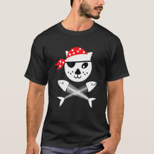 Camiseta Gato Fofo e Pirata Infantil