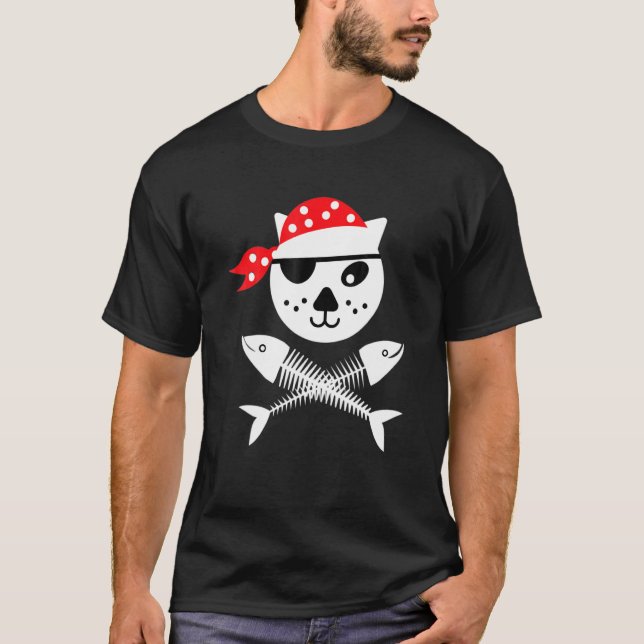 Camiseta Gato Fofo e Pirata Infantil (Frente)