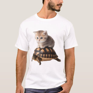 Camiseta gato fofo em tartaruga Cópia