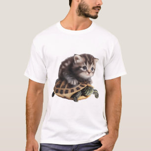 Camiseta gato fofo em tartaruga Copiar Copiar