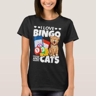 Camiseta Gato Fofo Eu Amo Bingo E Gatos Apostas Bingo Jogar