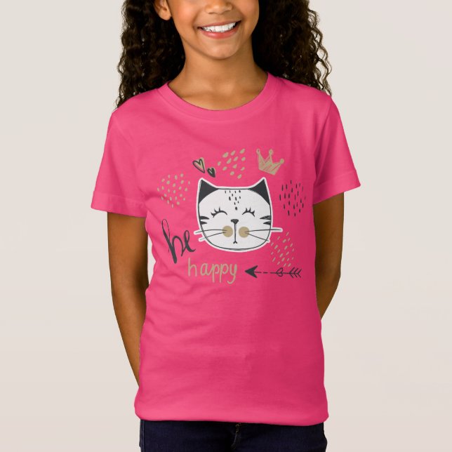 Camiseta Gato Fofo Fique Feliz (Frente)