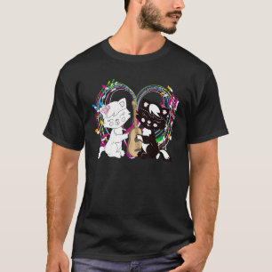 Camiseta Gato Fofo Gatinho Tocando Nota Musical Clave Músic