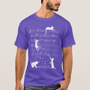 Camiseta Gato Fofo Gatito Tocar Música Clave Piano Músico A