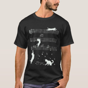 Camiseta Gato Fofo Gatito Tocar Nota Musical Clave Músico