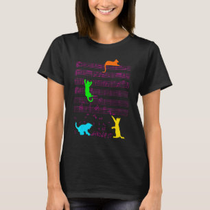 Camiseta Gato Fofo Gatito Tocar Nota Musical Clave Músico