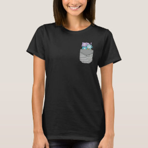 Camiseta Gato Fofo Gato Empilhado No Bolso