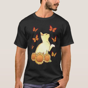 Camiseta Gato Fofo Gatos E Girassóis Gatinhos Girassol Bumb