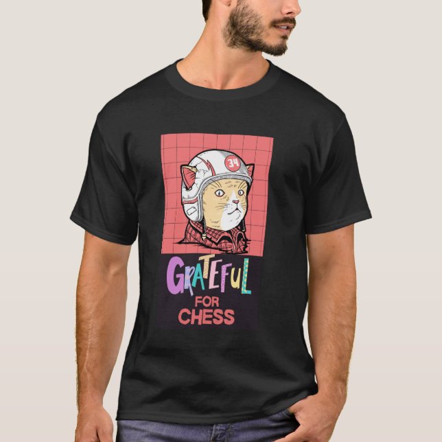 Camiseta Gato Fofo, Grato pelo Xadrez (Frente)