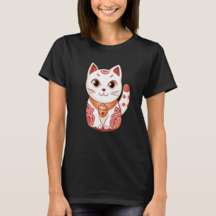Camiseta Gato Fofo Japonês Boa Sorte