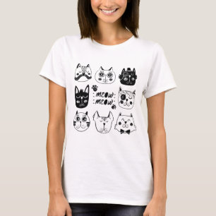 Camiseta Gato Fofo Kawaii Amante de Gatos Meow Meo