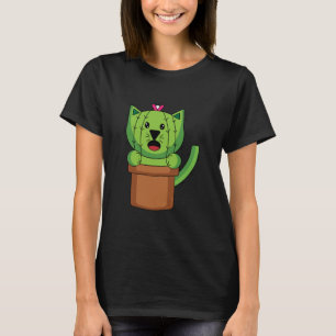 Camiseta Gato Fofo Kawaii Planta de Cacto Pet