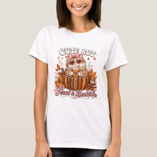 Camiseta Gato Fofo Mas Feral e Livresco - Temática de Outon