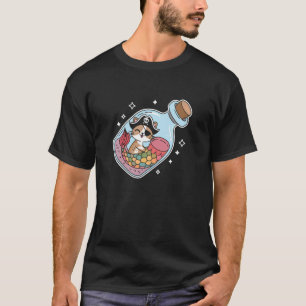 Camiseta Gato Fofo Mermaid Pirata Festa de Halloween Homens