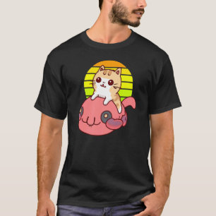 Camiseta Gato Fofo montando um Peixe-Blobo