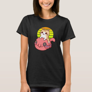 Camiseta Gato Fofo montando um Peixe-Blobo