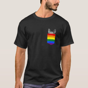 Camiseta gato fofo na bolsa LGBT