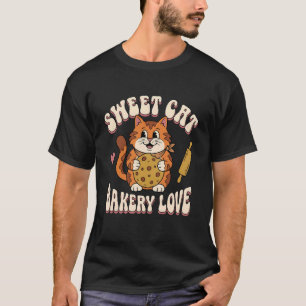 Camiseta Gato Fofo Padaria Amor Biscoito Assando R