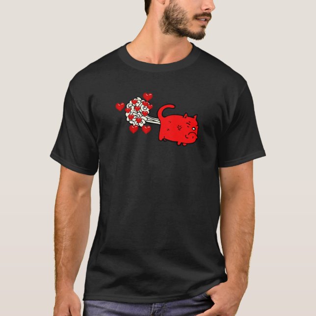 Camiseta Gato Fofo Peidando Corações (Frente)