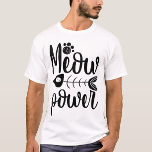 Camiseta Gato Fofo Poder Meow Peixe Pata Gatinho P