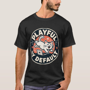 Camiseta Gato Fofo Por Defeito Amante de Tecnologia de Lapt