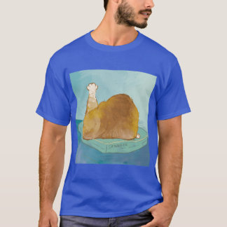 Camiseta Gato Fofo Posando Com Peru Assado Arte Engraçada d