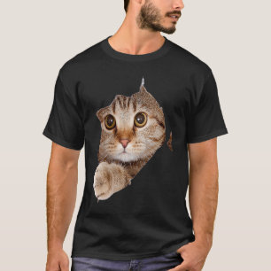 Camiseta Gato Fofo Tecido Rasgado Gatinho