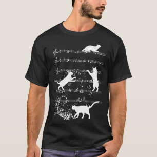 Camiseta Gato Fofo Tocando Notas Musicais Dia de Jazz Músi