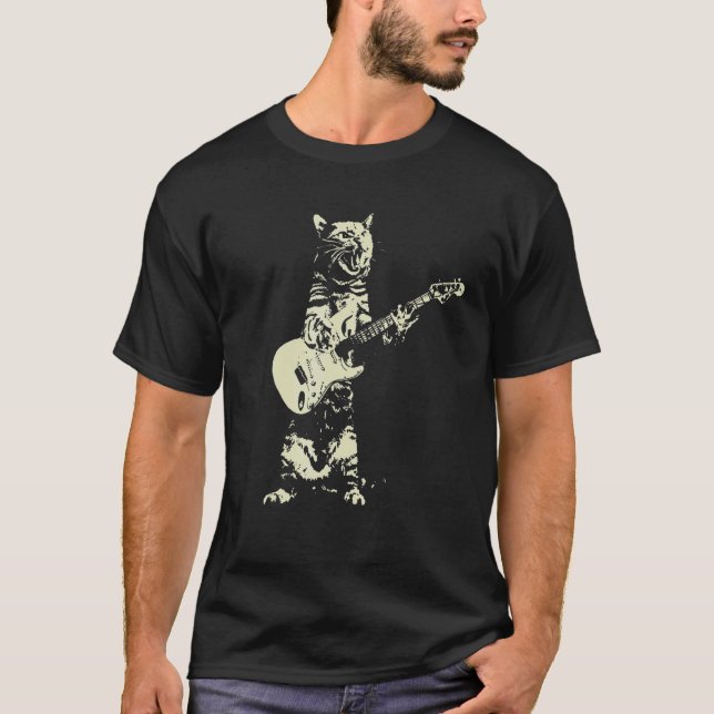 Camiseta Gato Fofo Tocando Violão (Frente)