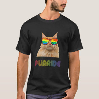 Camiseta Gato Fofo Usa Óculos de Sol Orgulho Gay Mulheres H