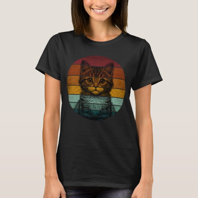 Camiseta Gato Fofo Vintage Retro (Frente)