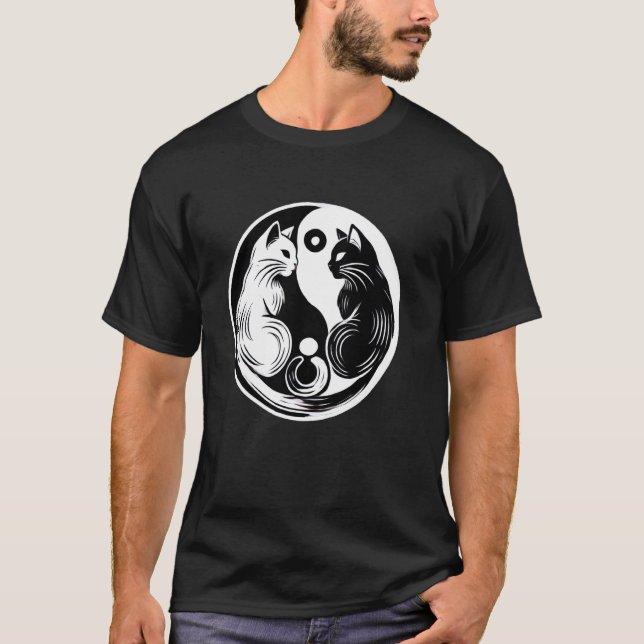 Camiseta Gato Fofo Yin Yang (Frente)