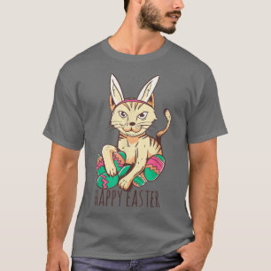 Camiseta Gato Fome Páscoa Dia Coelho Coelho Orelha Gato Lo