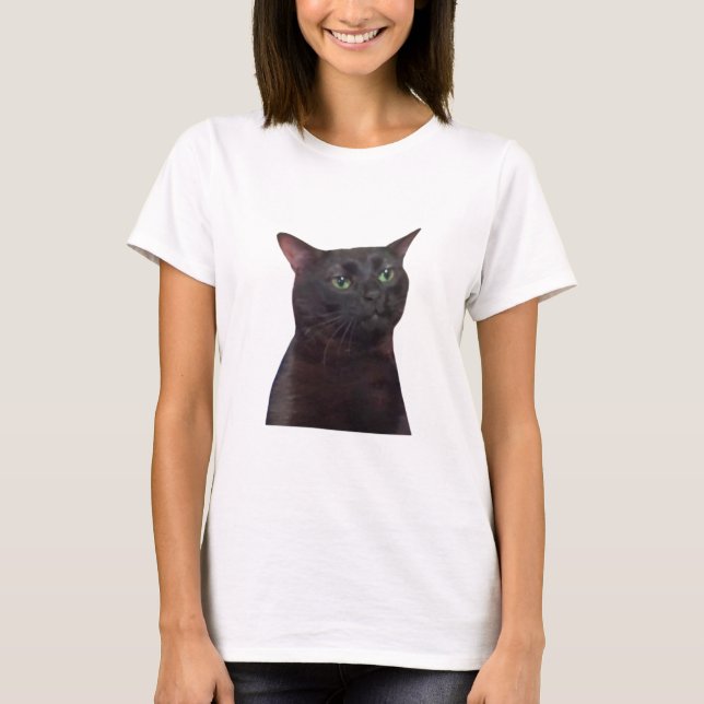 Camiseta Gato Fora Zonado, Gato Negro Fechado Memória (Frente)